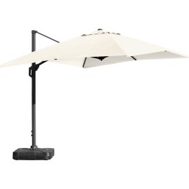 Hängparasoll 3x4m inkl. fot med hjul+skydd, beige
