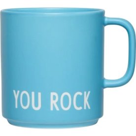 Design Letters Favourite Cup m. öra You Rock, blå