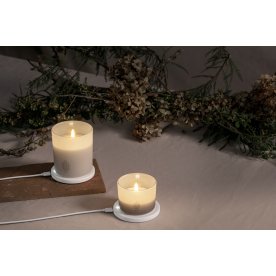 UYUNI LED-ljus i glas, laddningsbart, H6cm, Vanilj
