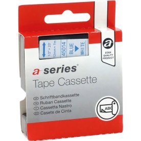 a-series etikettejp 12mm, blå/vit, Dymo 45014