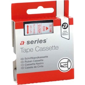 a-series etikettejp 12mm, röd på vit, Dymo 45015