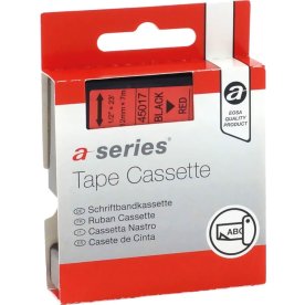 a-series etikettejp 12mm, svart på röd, Dymo 45017