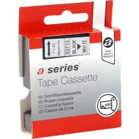 a-series etikettejp 24mm, svart på vtt, Dymo 53713