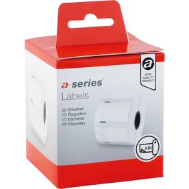a-series etikettejp 36mm, svart på vitt, 2 rullar