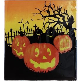 Halloween Servetter med kyrkogårdsmotiv, orange