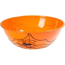 Halloweenskål, orange, plast, 9,3 x 27,2 cm