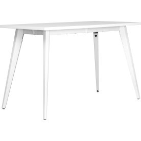 Enkel skrivbord, stålstativ/vit topp, 120x60 cm