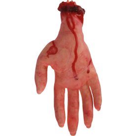 Avhuggen Halloweenhand, blodig, plast