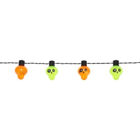 LED Ljusslinga med Skelettskallar, 1,2 m