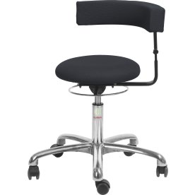 Saturn Plus stol, svart, tyg, 45-58 cm, alu