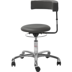 Saturn Plus stol, Mörkgrå, K.läder, 45-58 cm, Alu