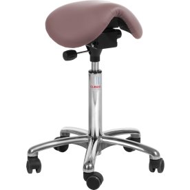 Mini Sadelstol, Rosa, Konstläder, 60-79 cm, Alu