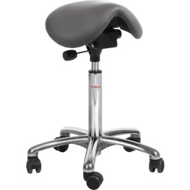 Mini Sadelstol, Mörkgrå, Konstläder, 60-79 cm, Alu