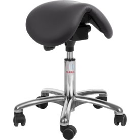 Dalton sadelstol, Svart, konstläder, 51-64 cm, Alu
