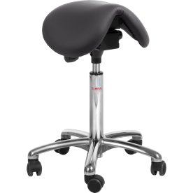 Dalton sadelstol, Svart, konstläder, 60-79 cm, Alu