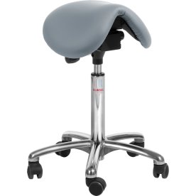 Dalton Sadelstol, Ljusblå, PU-läder, 60-79 cm, Alu