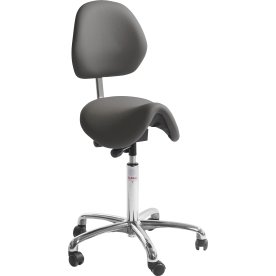 Dalton Sadelstol/Mörkgrå/PU-läder/60-79cm/Ryggstöd