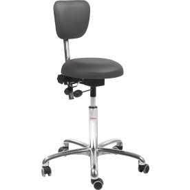 PAS Klinikstol, Mörkgrå, PU-läder/60-79cm Ryggstöd