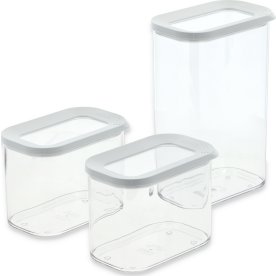 Mepal Förvaringslådor, Modula, 3 st, Transparent