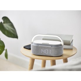Nordic Sense väckarklocka, m. ljus&Bluetooth, grå