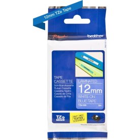 Brother TZe-535 etikettape, 12 mm, vit på blå