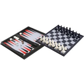 Brädspel Schack / Backgammon Reseset 24x24 cm