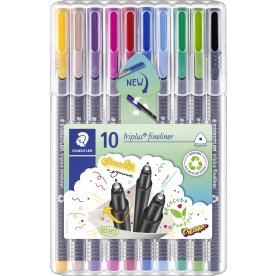 Staedtler Triplus Fineliner 334, fiberpennor, 10 s