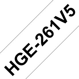 Brother HGe261V5 etikettape, 36 mm, svart på vit
