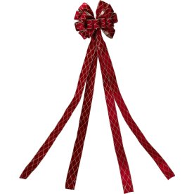 Julgransrosett, röd rutig, 130 cm