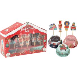 Cupcake Set med Julmotiv, 72 delar