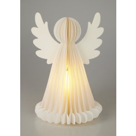 Ängel I Papper m. LED Gör Det Själv, 28,5 cm, vit