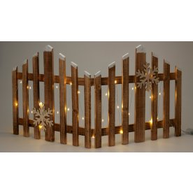 Staketdekoration med LED, furu, 76x2x38cm