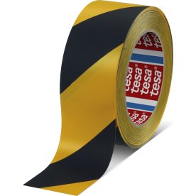 tesa golvmarkeringstejp, 50 mm x 33 m, svart/gul