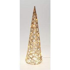 Konträd m. LED, champagneguld, H40 cm