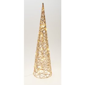 Konträd m. LED, champagneguld, H60 cm
