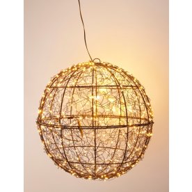 Kula i metall m/500 mikro LED, 35cm, svart