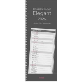 Burde 2026 Bordskalender, Elegant spiral