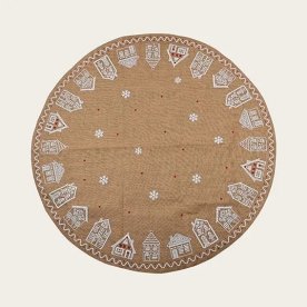 Julgransmatta, H120xB120xD0,2cm, Ø120cm, brun