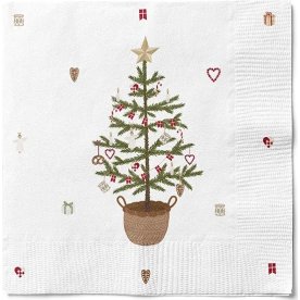 Julservetter, H33 x B33cm, 20/pck, vit