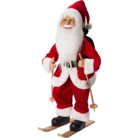 Jultomte På Skidor, 20x25x45 cm, polyester/PE