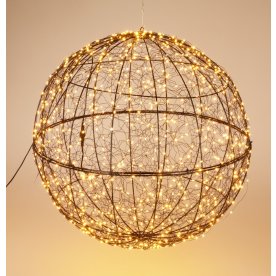 Kula i metall med 960 mikro LED, 58 cm, svart