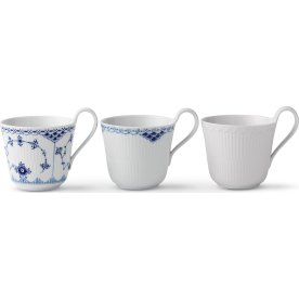 Royal Copenhagen History Mugg, högt handtag, 3 st.