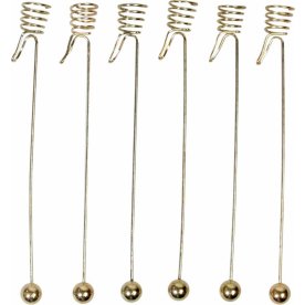Julljushållare 6st, H 16,7xØ 1,1cm, guld