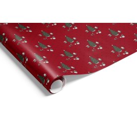 Presentpapper 10m/rul, B70cm x L10m, röd m/motiv