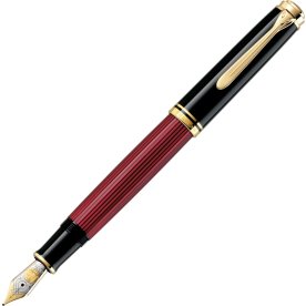 Pelikan Souverän 800 Reservoarpenna, EF, svart/röd