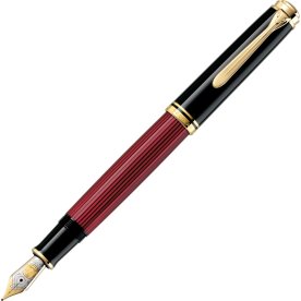 Pelikan Souverän 800 Reservoarpenna, F, svart/röd