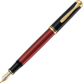 Pelikan Souverän 400 Reservoarpenna, F, svart/röd