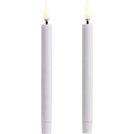 UYUNI LED Ljus koniska, 2st, vit, B1,3 x H13,8cm