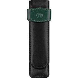 Pelikan läderfodral, 2 pennor, svart/grön