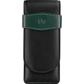 Pelikan läderfodral, 3 pennor, svart/grön